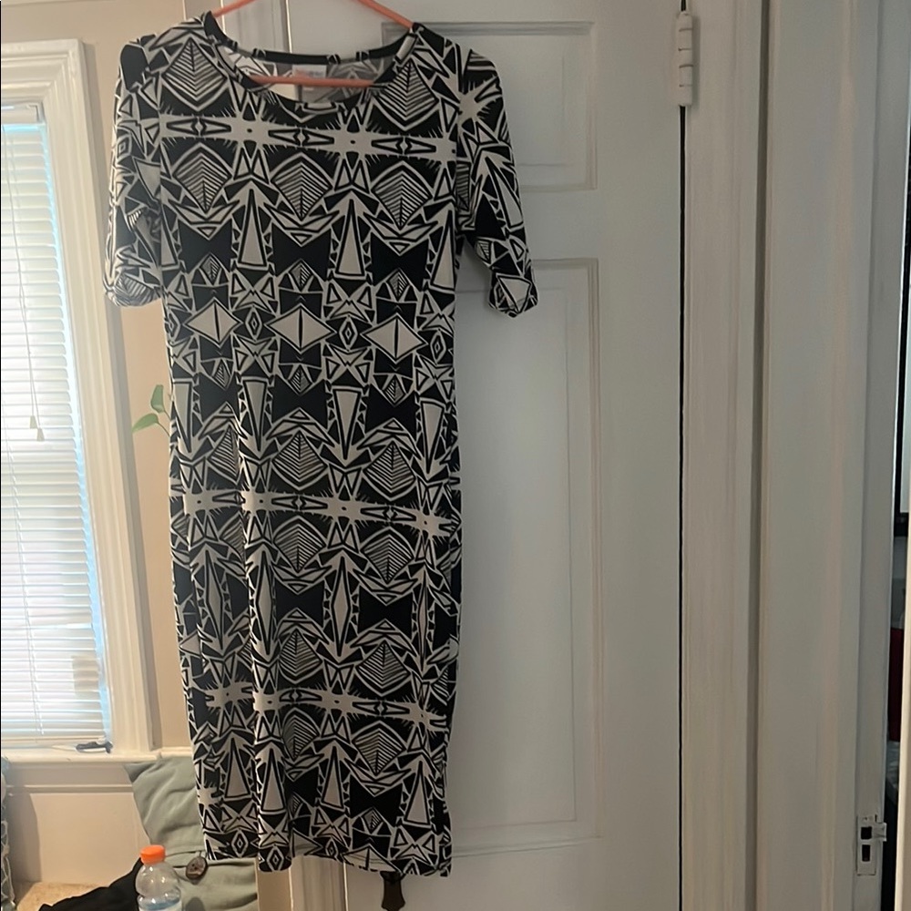 LuLaRoe Black and White Long Sleeve Dress